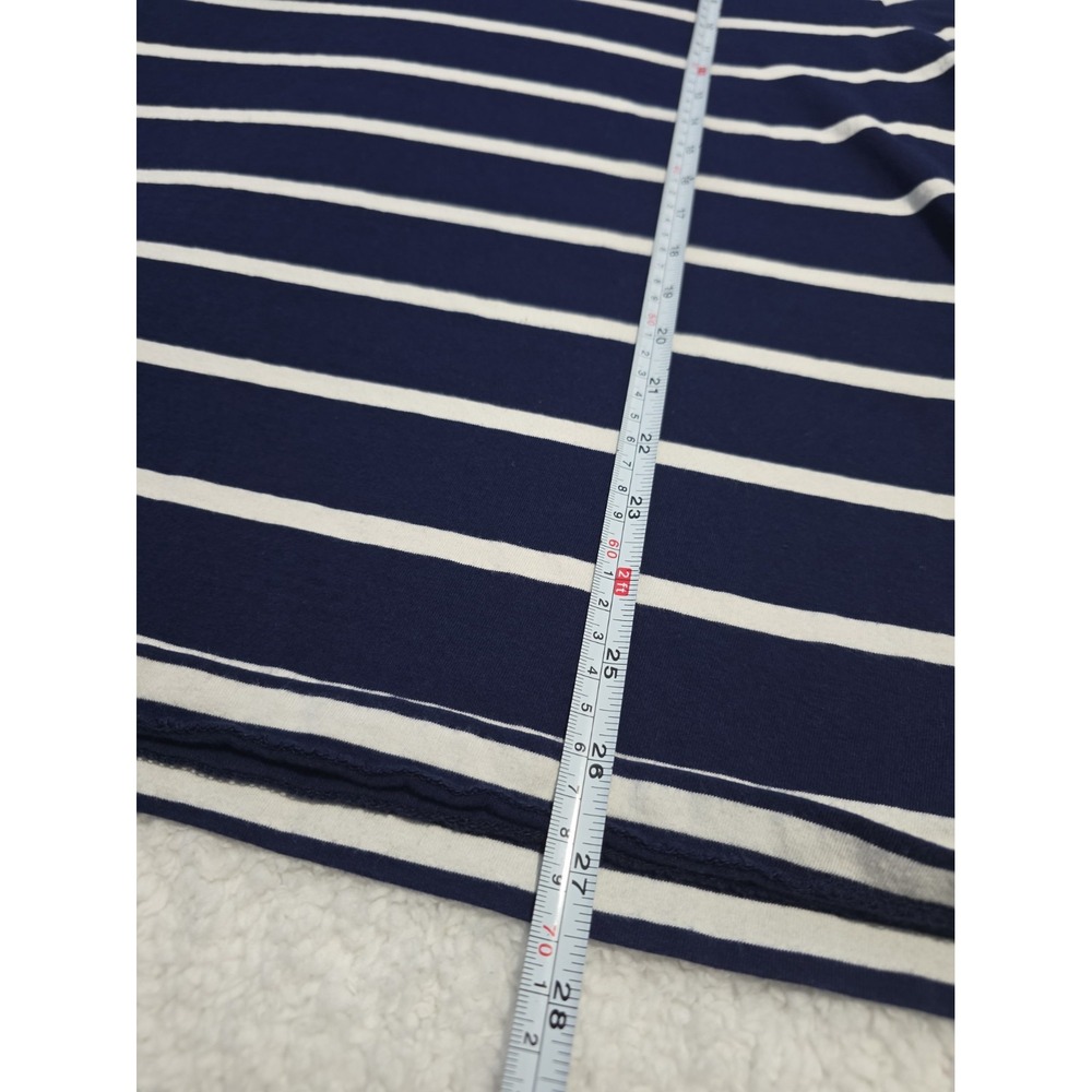POLO RALPH LAUREN CUSTOM SLIM FIT CREWNECK T-SHIRT STRIPED WHITE / BLUE MEN XL - Picture 2 of 7